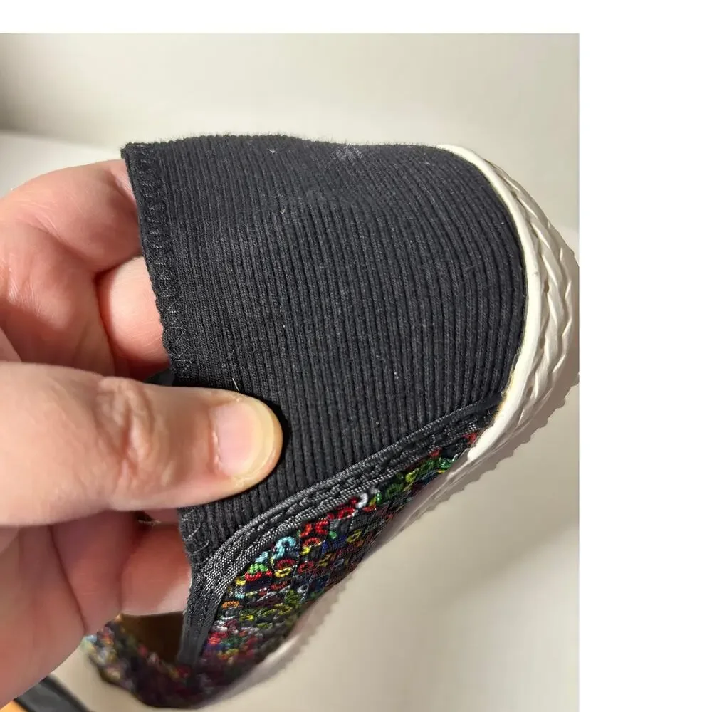Bernie Mev NWOT Size 9 (EU 40) Brooke Peep-Toe Slip-On Flats Multicolor Dazzle